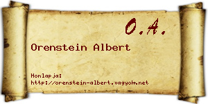 Orenstein Albert névjegykártya